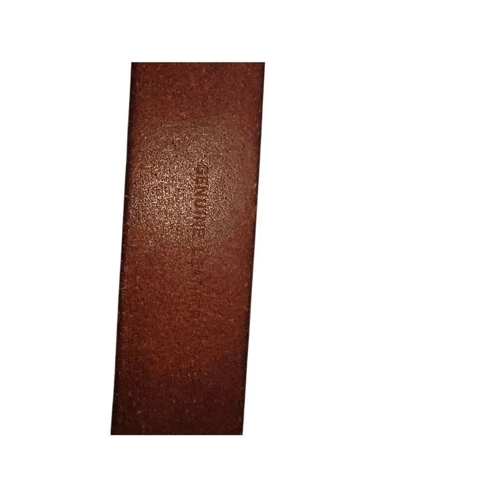 Polo Ralph Lauren genuine leather belt James Reid Ltd silver tone buckle 1997 st